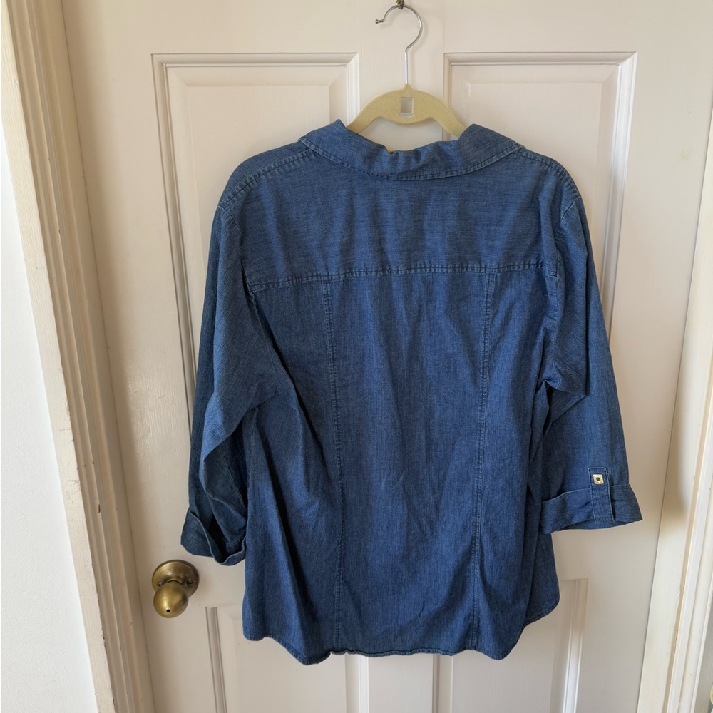 Anne Klein Denim Shirt - Picture 2 of 5
